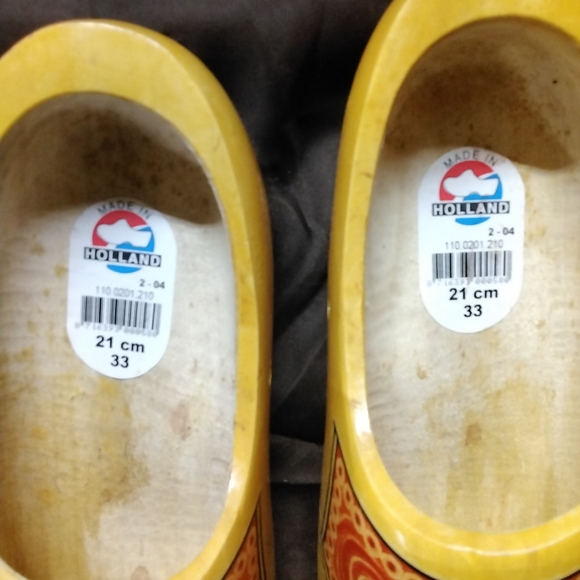 Vintage Holland Wooden Clog Shoes 21cm 33 - Picture 2 of 5